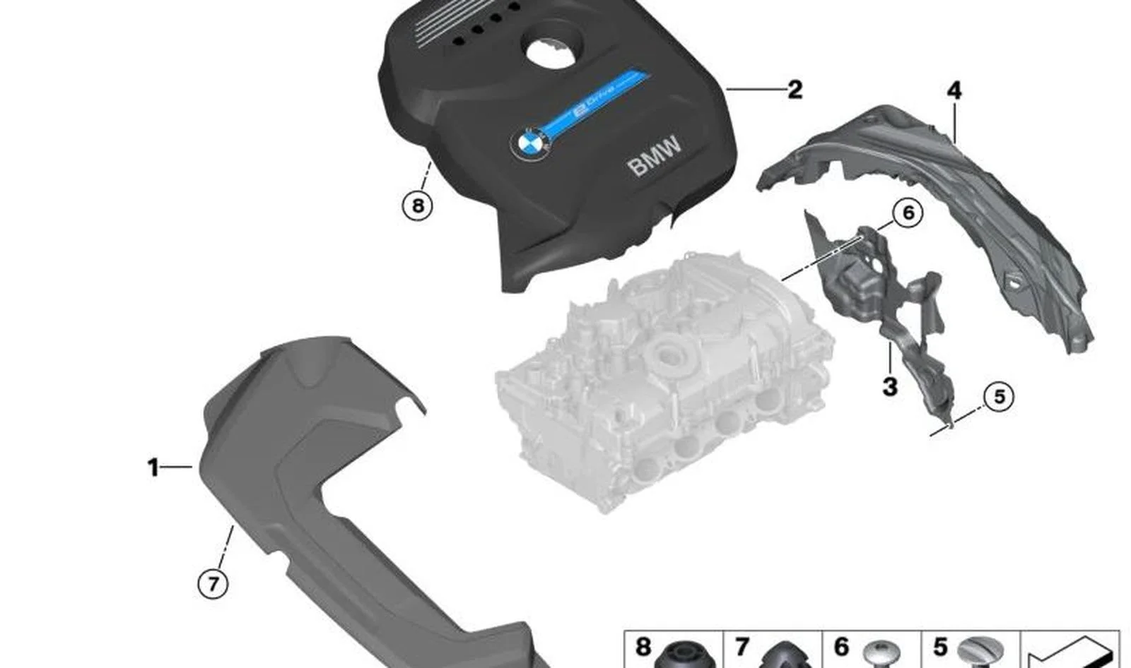 BMW 3 Serisi F30 Ön Motor Ses Yalıtım Kapağı 11128645876