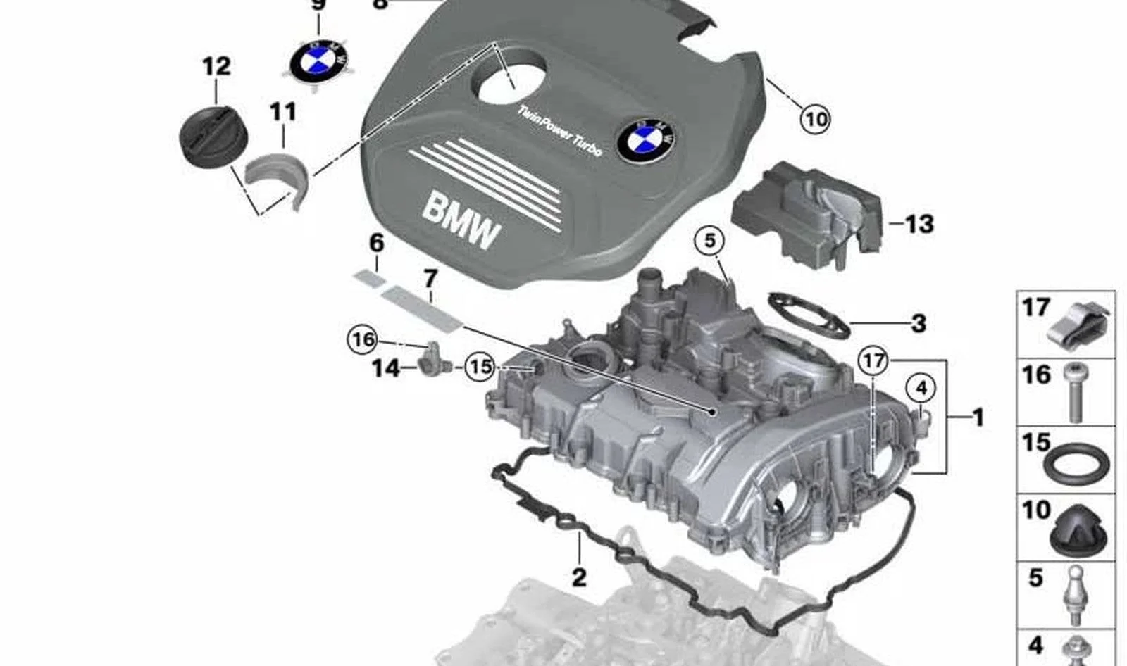 BMW F20 F30 F35 F45… Külbütör Kapağı Contası 11129494044