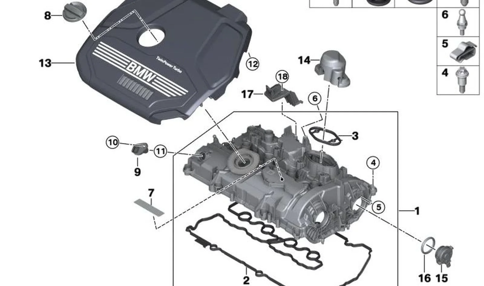 BMW F39 F45 F49 F52… Külbütör Kapağı Conta Seti 11129797225