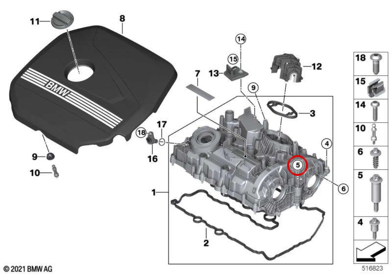BMW G05 G20 U11 Flanşlı Cıvata M6x59 11129847204