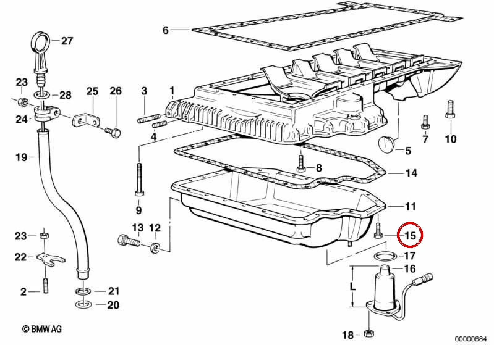 BMW E31 E38 E39 E53 Pullu Altıgen Cıvata 11131439736