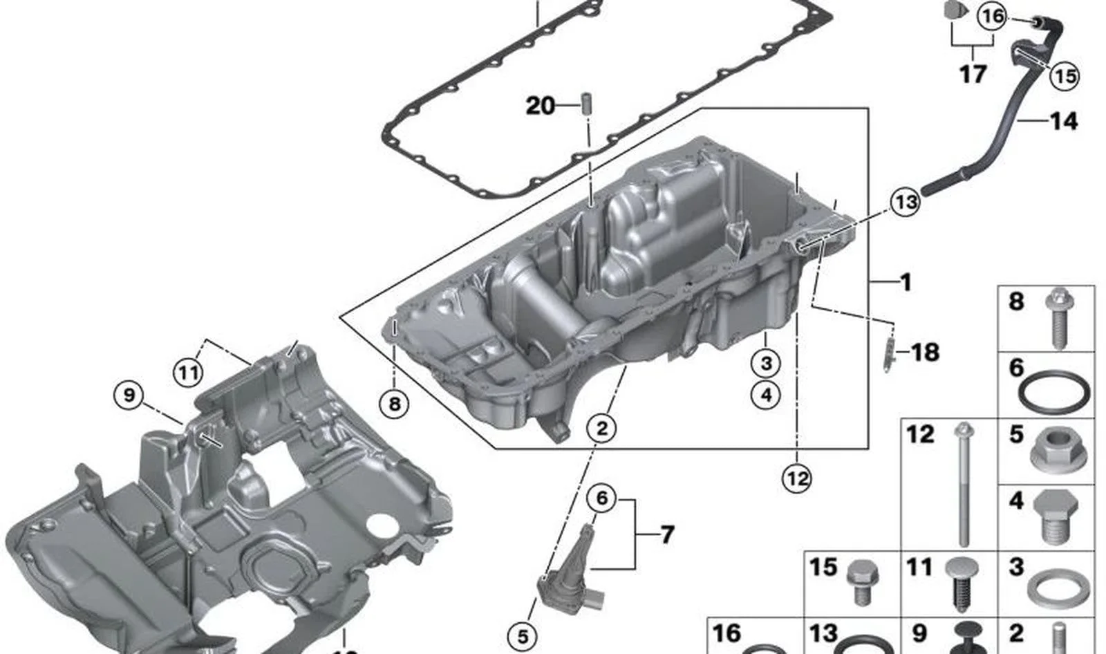 BMW G05 G06 G07 G11… Alt Karter Gövdesi 11138580129