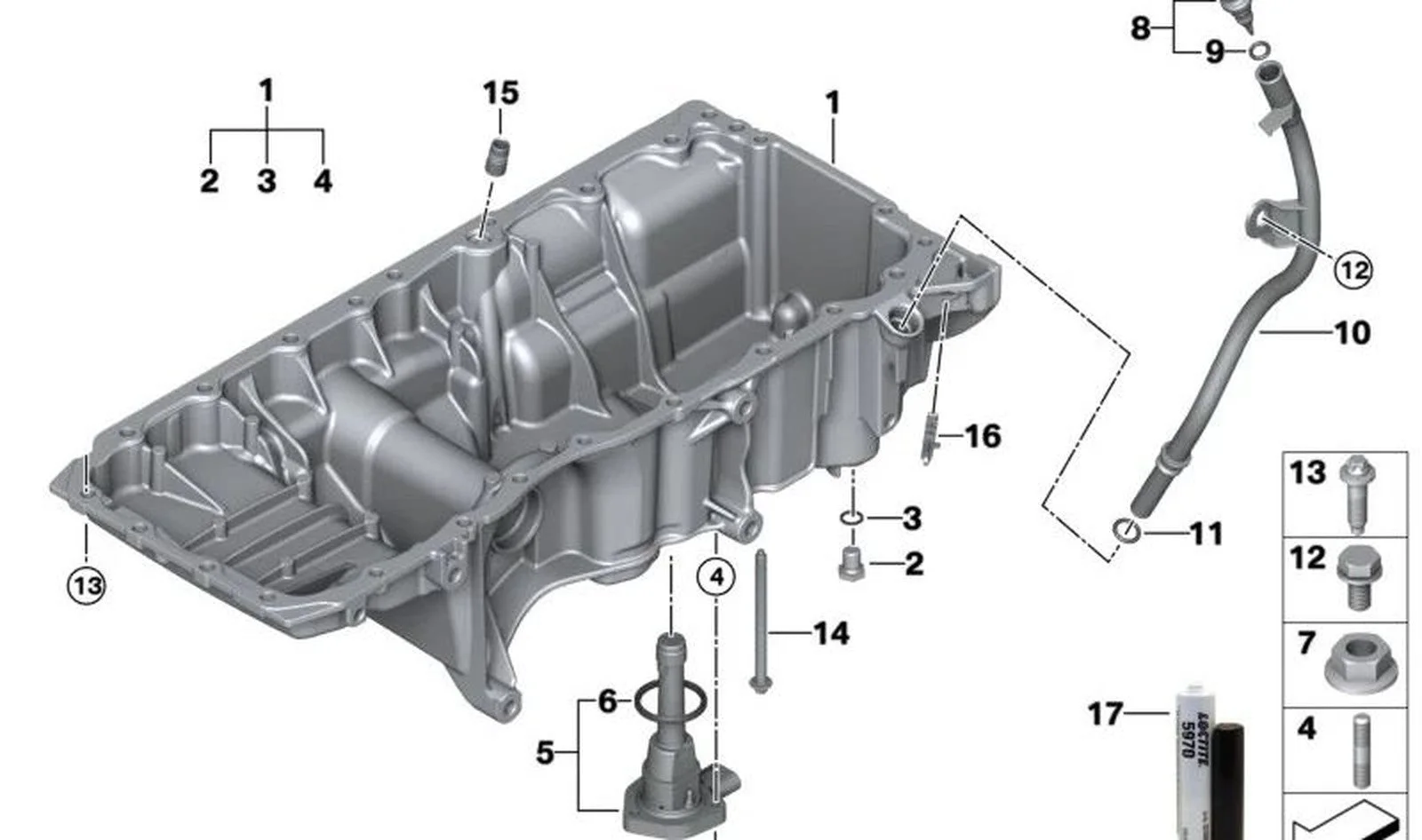 BMW G05 G60 G70 Dizel Motor Yağ Karteri 11138596133