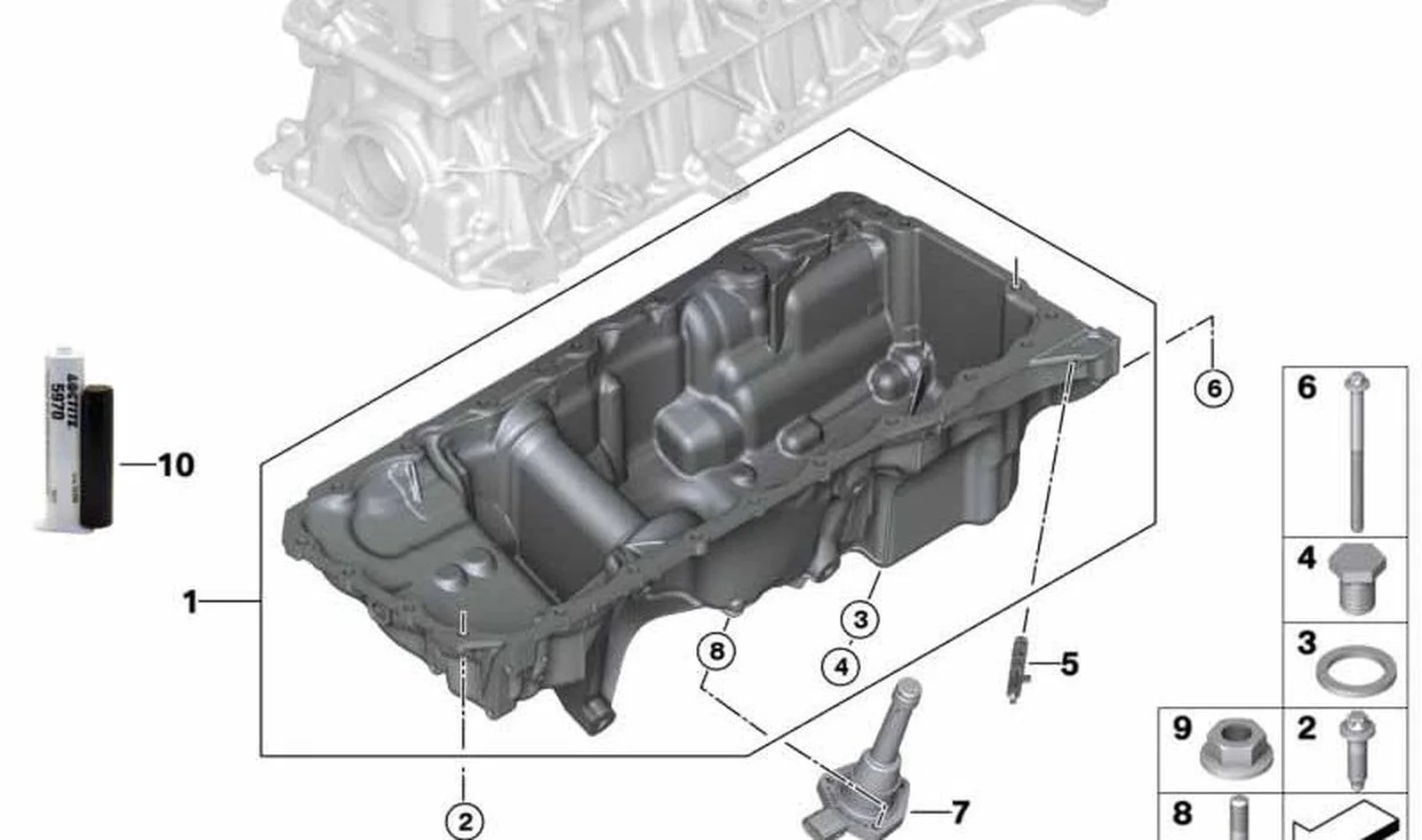 BMW F97 F98 G20 G21 Alt Motor Yağ Karteri 11139505021
