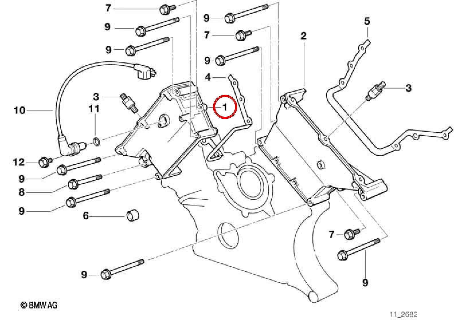 BMW E31 E38 E39 Zamanlama Zinciri Kapağı Üst Parça 11141742168