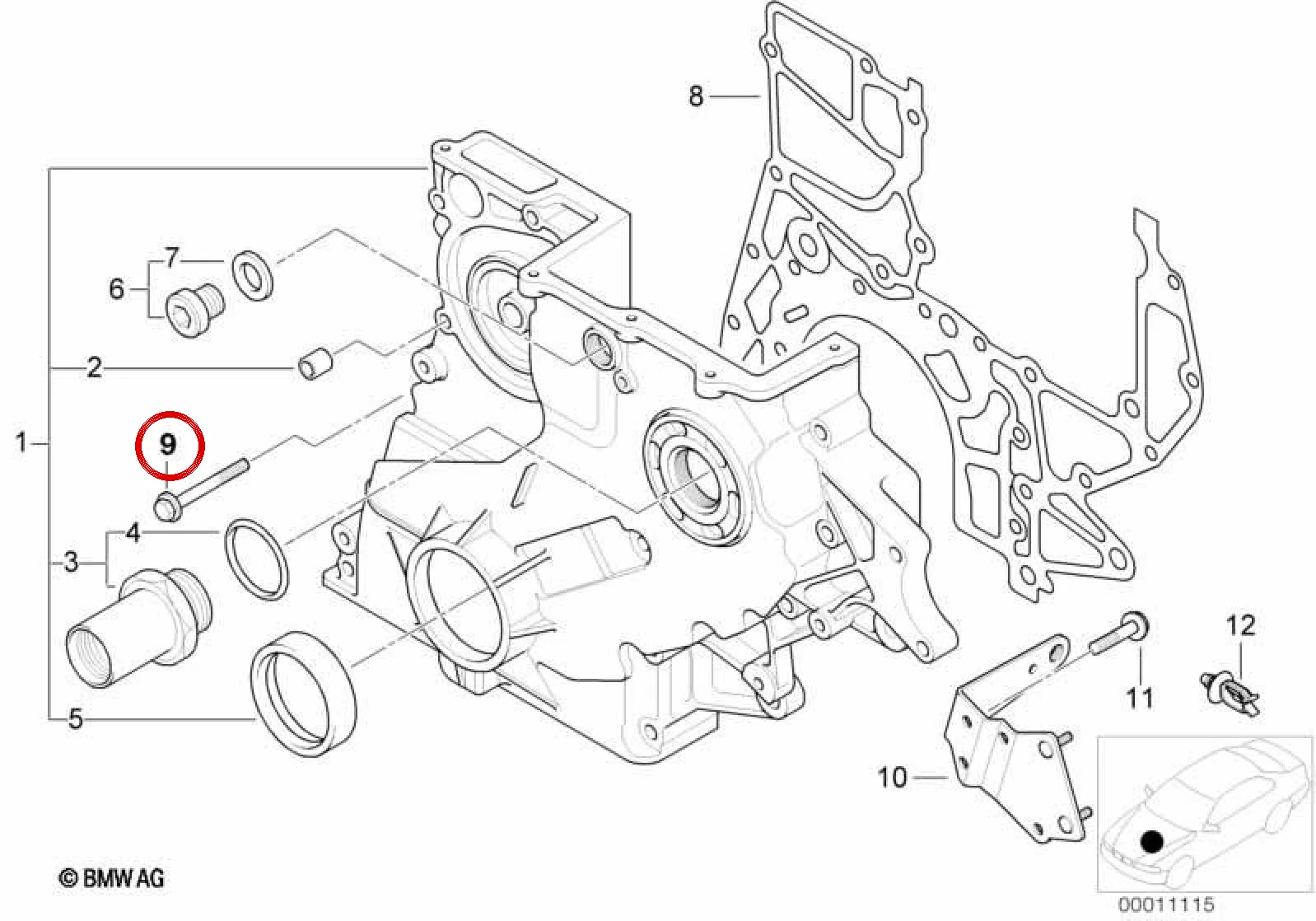 BMW E39 E46 Flanşlı Cıvata M7x56 11142247095