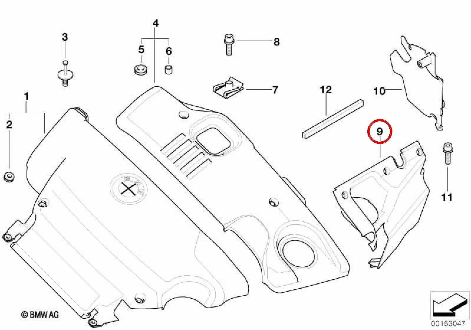 BMW 3 Serisi E46 Sol Motor Ses Yalıtım Kapağı 11142247597