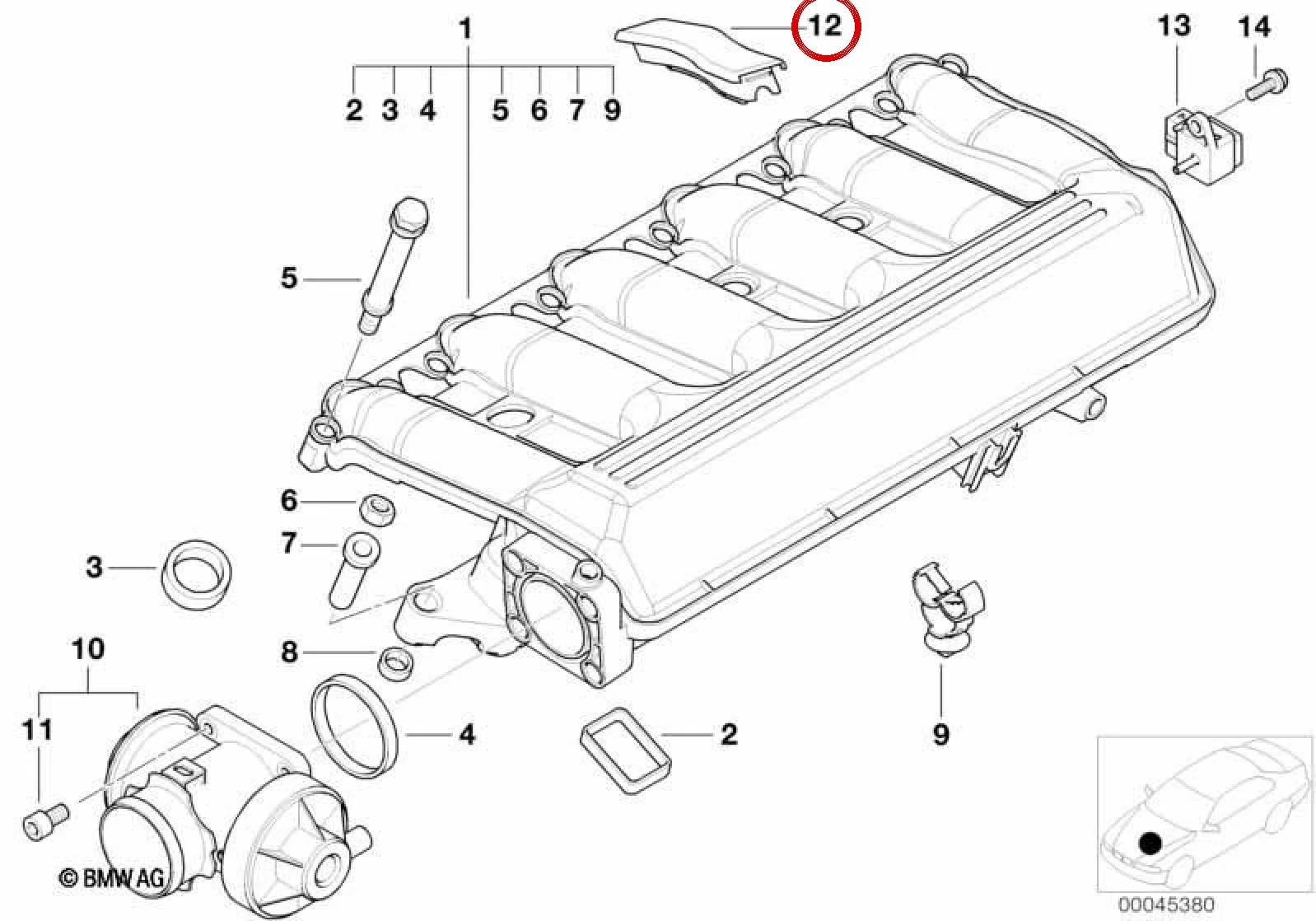 BMW E38 E39 E46 E53 Siyah Silindir Kapağı Örtüsü 11142248838