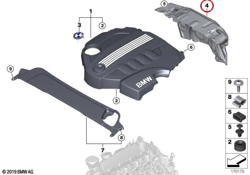 BMW E60 E61 E81 E82… Arka Motor Ses Yalıtım Kapağı 11147797411
