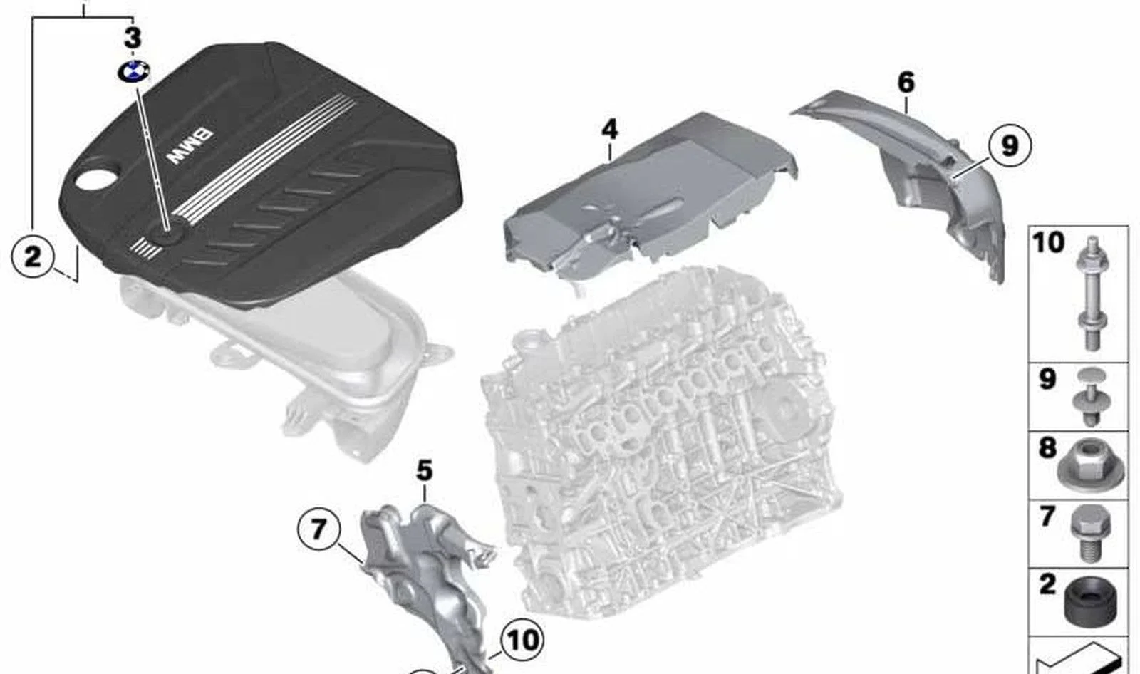 BMW 5 Serisi F10 F11 Motor Akustik Kapağı 11147812463