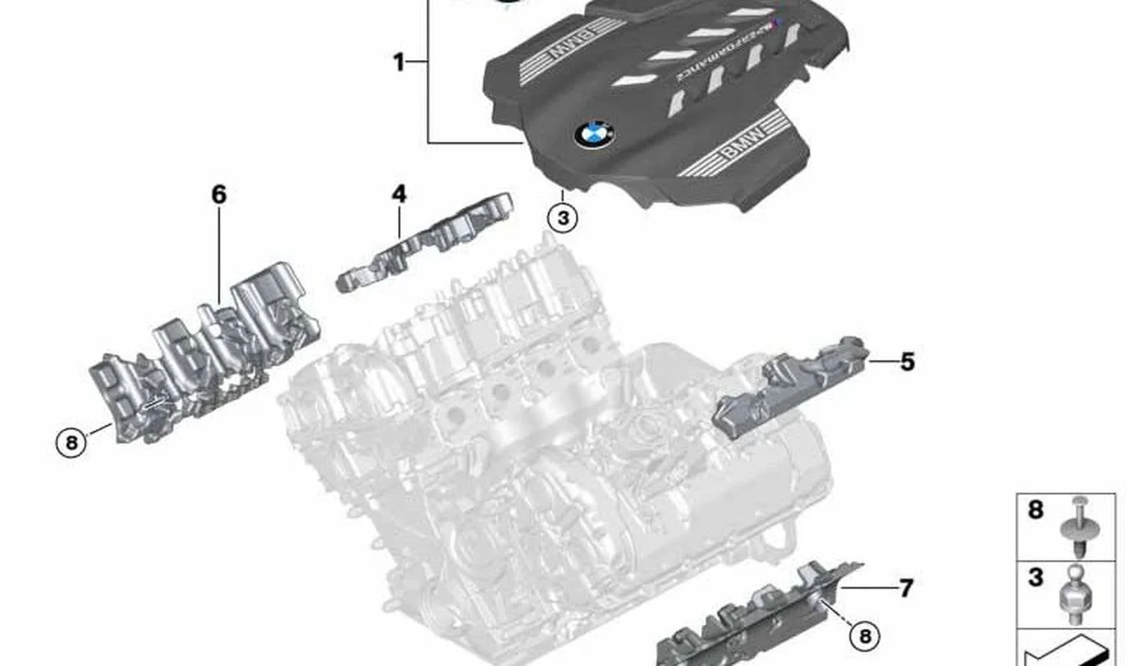 BMW G14 G15 G16 G30… Akustik Koruma Kapağı 11148489414