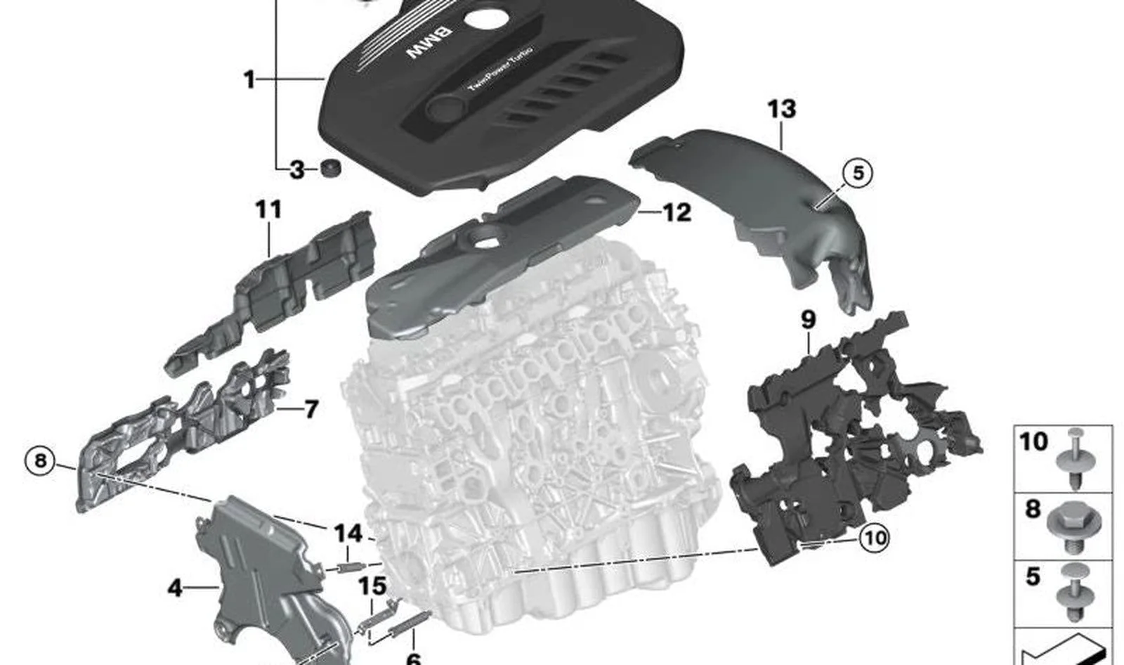 BMW G05 G06 G07 G11… Motor Bloğu Isı Yalıtımı 11148490411