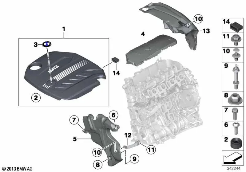 BMW F01 F02 F06 F07… Ön Akustik Motor Kapağı 11148490568