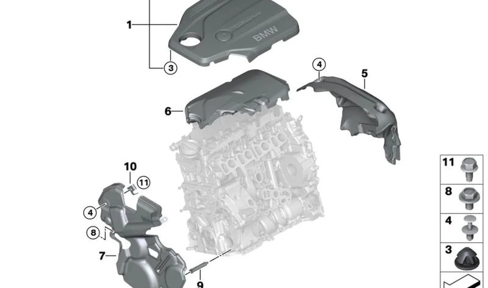 BMW F10 F11 F15 F25… Ön Motor Yalıtım Kapağı 11148490575