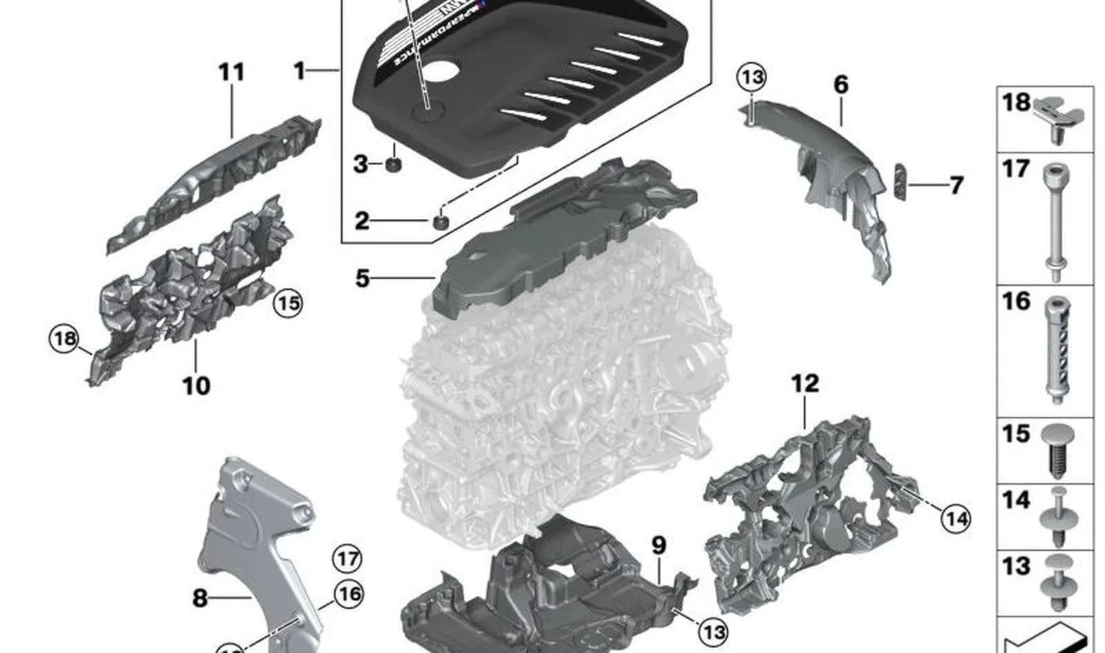 BMW G01 G02 G05 G06… Ön Motor Ses Yalıtım Kapağı 11148596407
