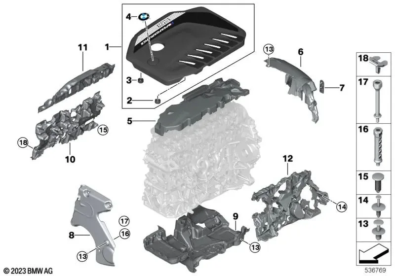 BMW G01 G02 G20 G21… Motor Kapağı 11148598147