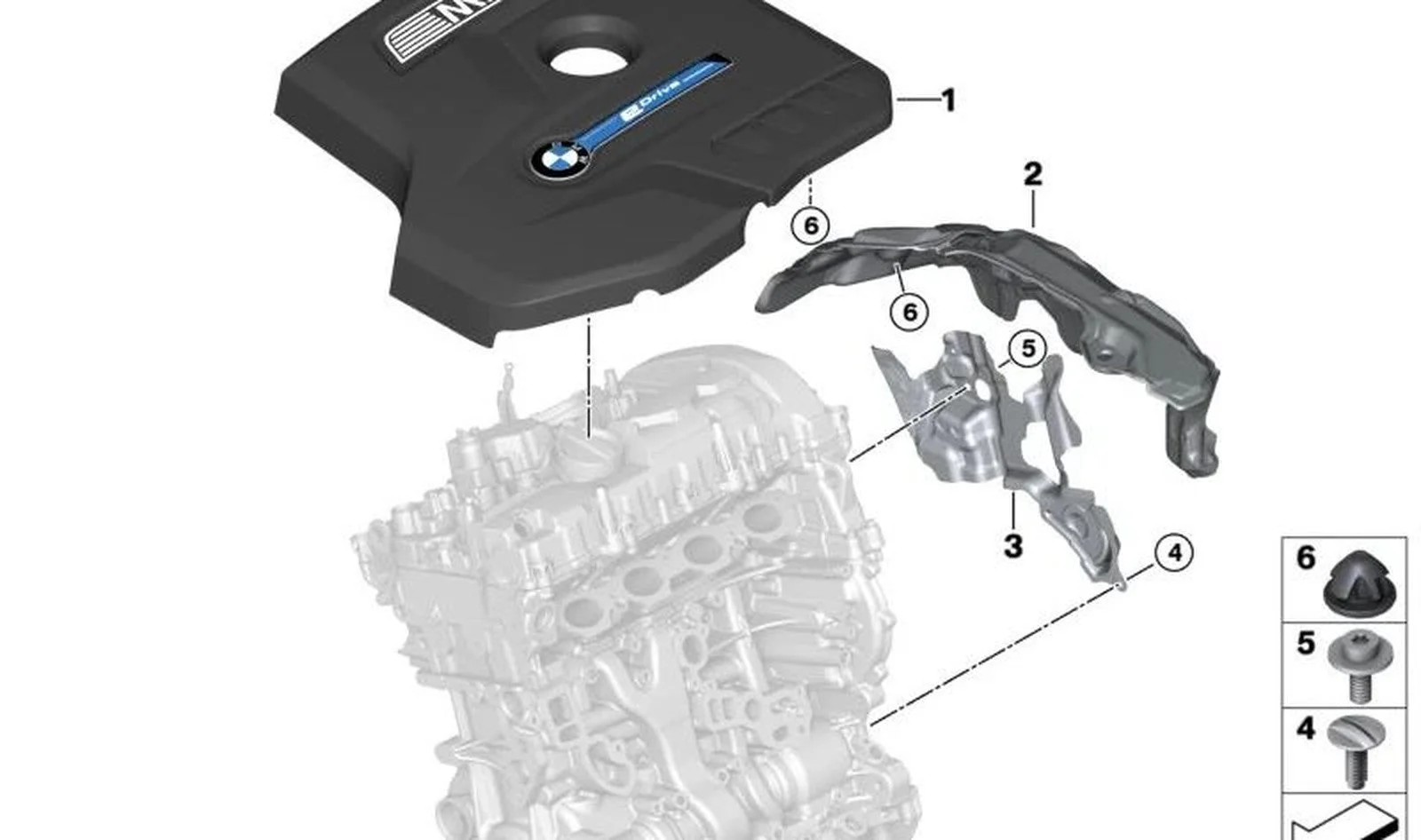 BMW G01 G02 G08 G11… Arka Motor Akustik Kapağı 11148607143