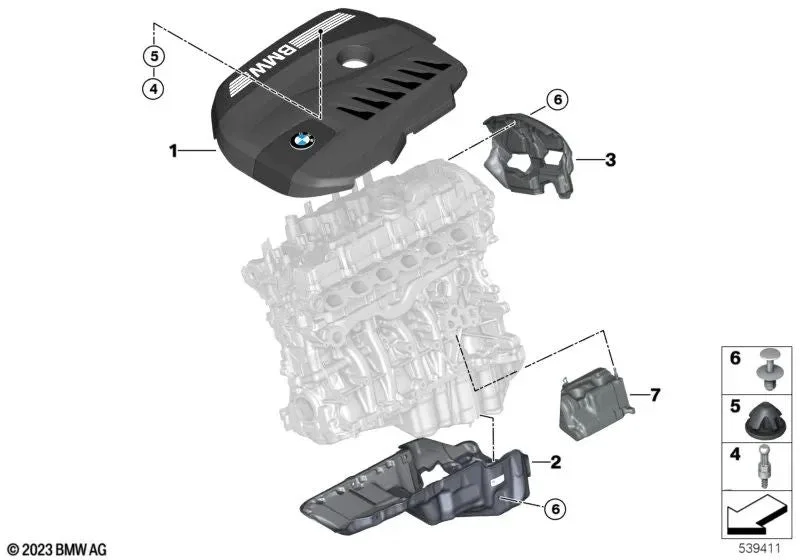 BMW G20 G22 G23 G70 Yağ Karteri Ses Yalıtım Örtüsü 11149452663