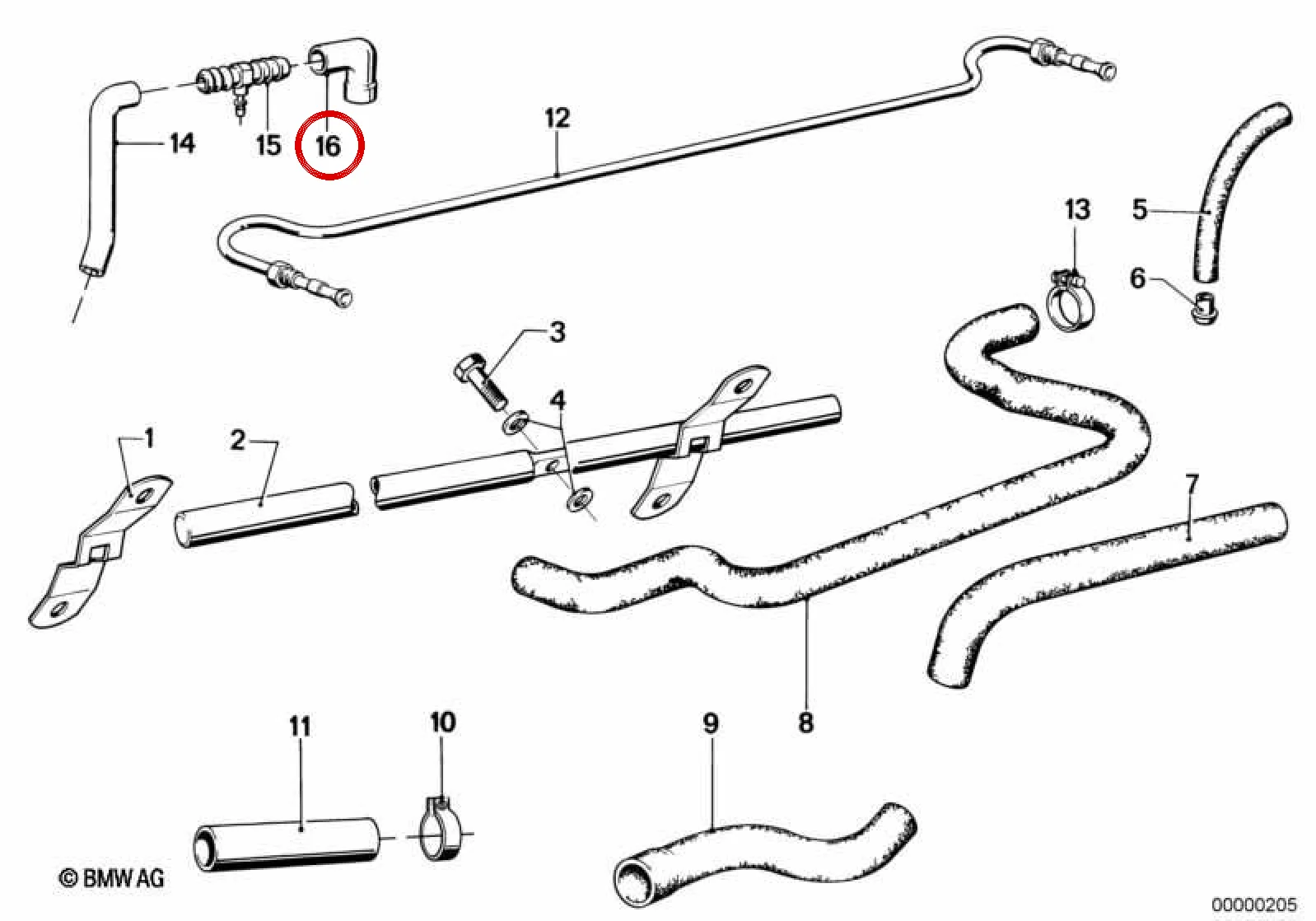 BMW 3 Serisi E21 Karter Gazı Esnek Hortumu 11151272794