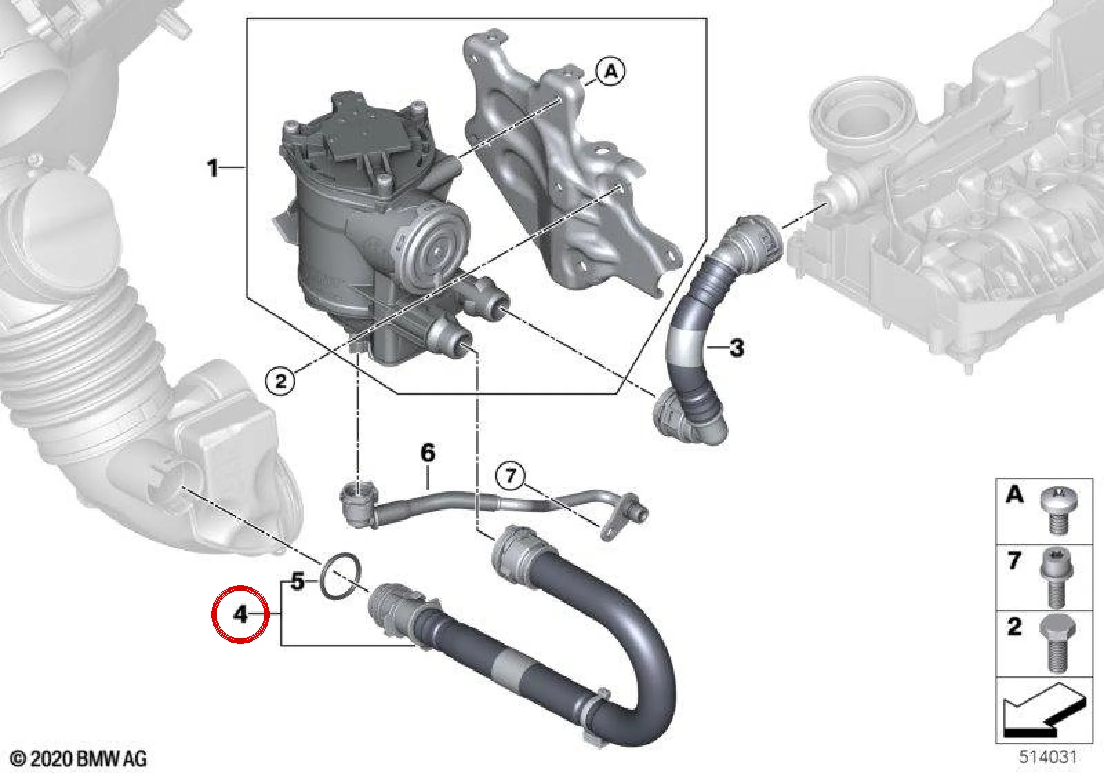 BMW G01 G02 G05 G06… Isıtmalı Karter Gazı Borusu 11158598293