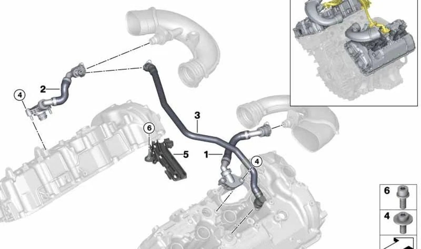BMW G11 G12 G14 G15… Karter Havalandırma Borusu 11159454593