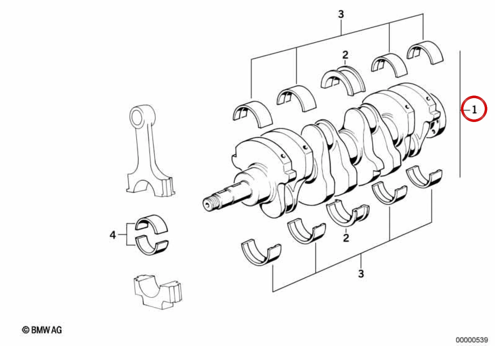 BMW 3 Serisi E30 Yataksız Krank Mili 87 mm Strok 11211315485