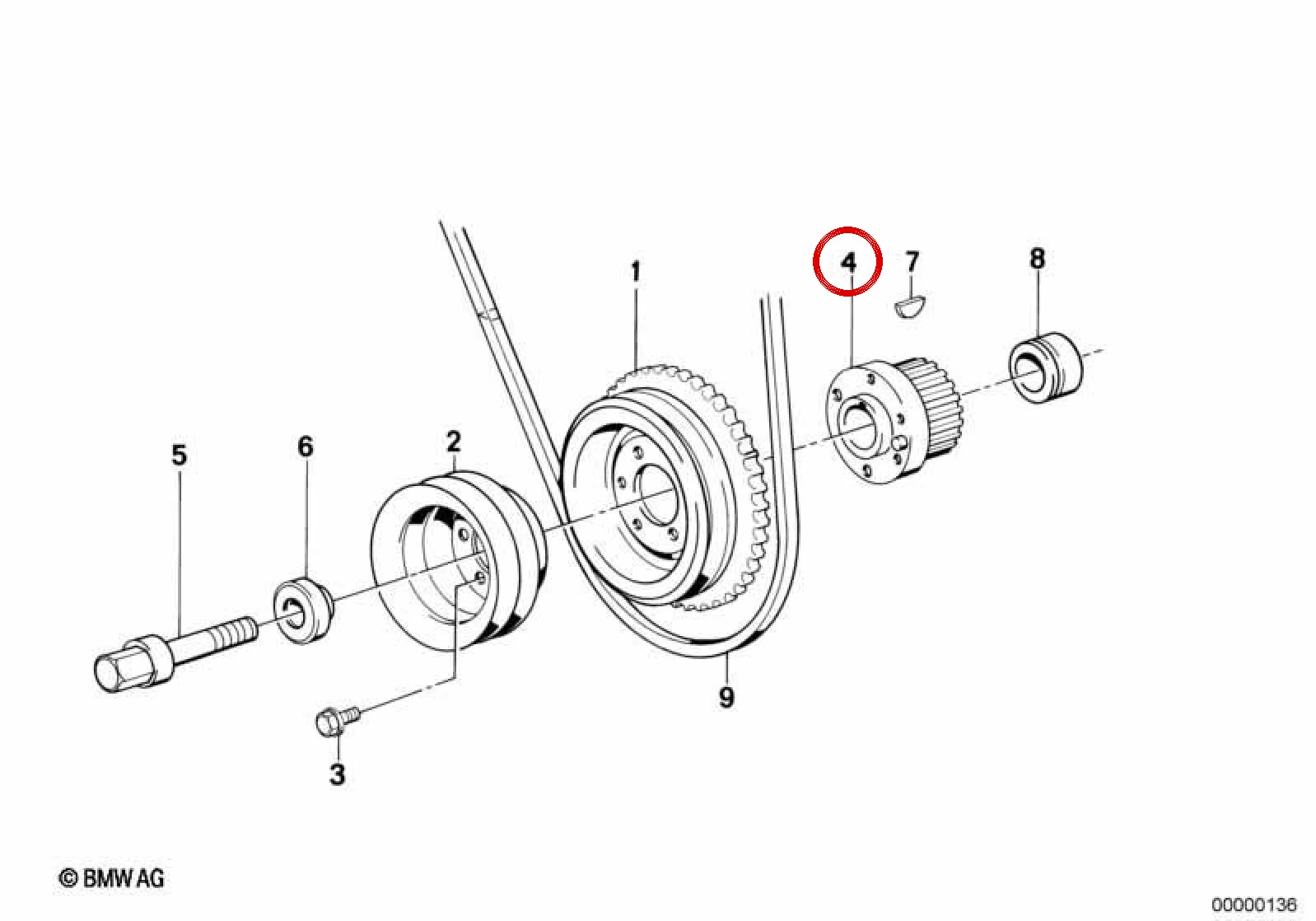 BMW E30 E34 E36 Krank Triger Kayışı Dişlisi 11211715205