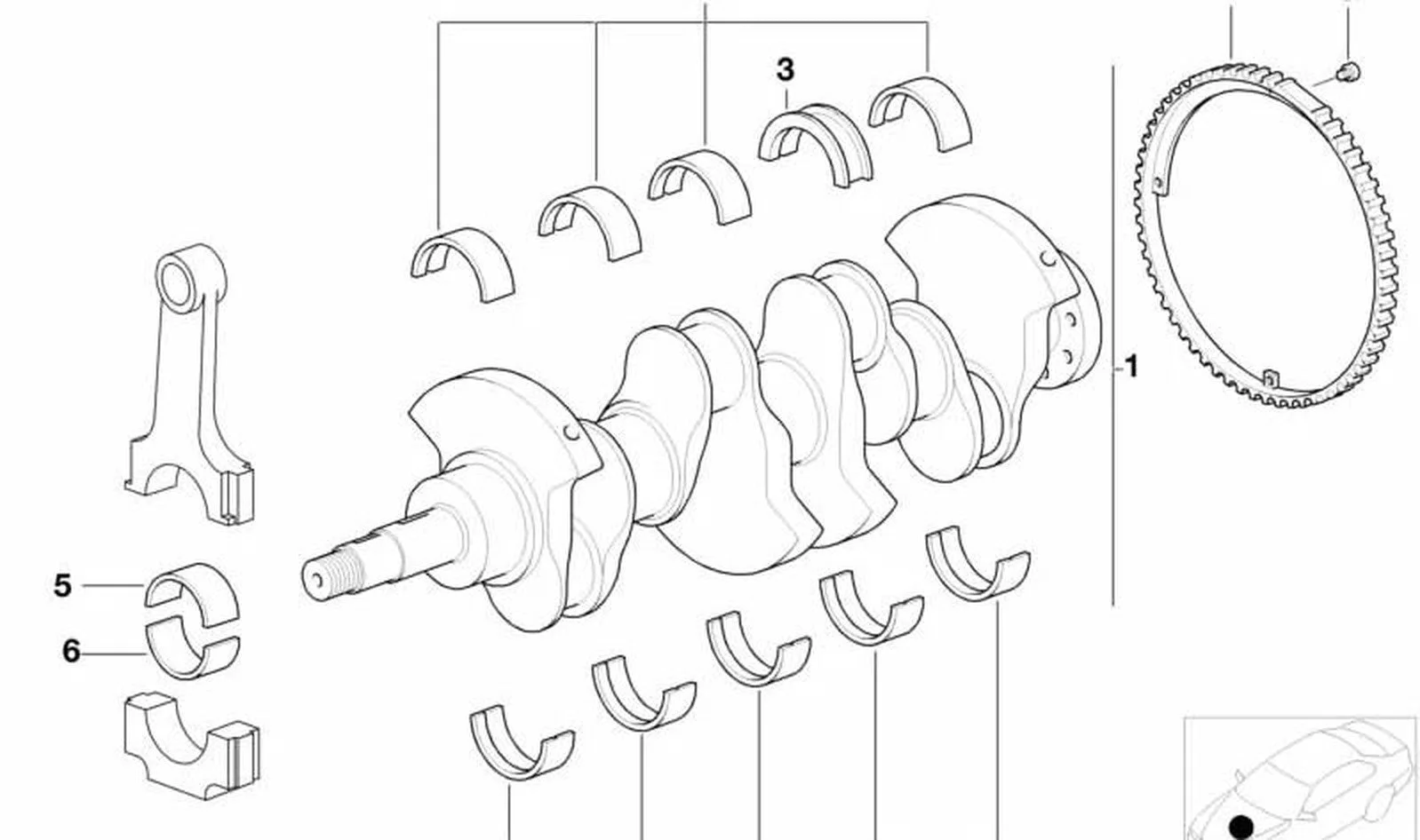 BMW E34 E36 E38 E39… Sarı Flanşlı Ana Yatak Kusineti 11211743460