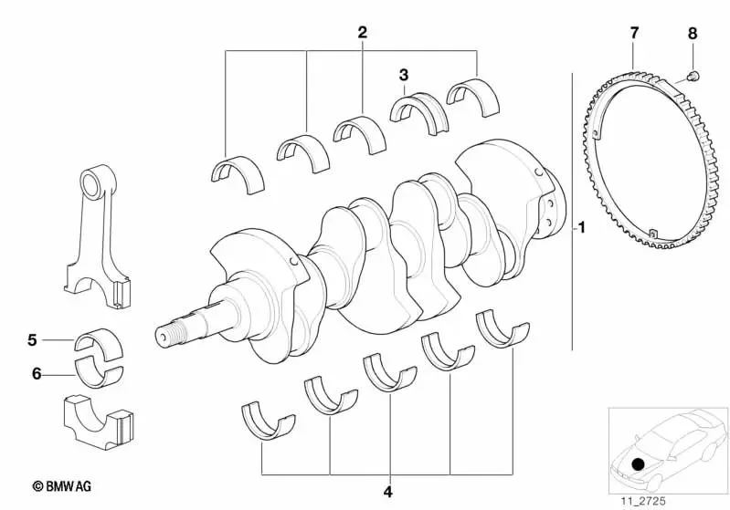 BMW E34 E36 E38 E39… Yeşil Flanşlı Yatak Kusineti 11211743461