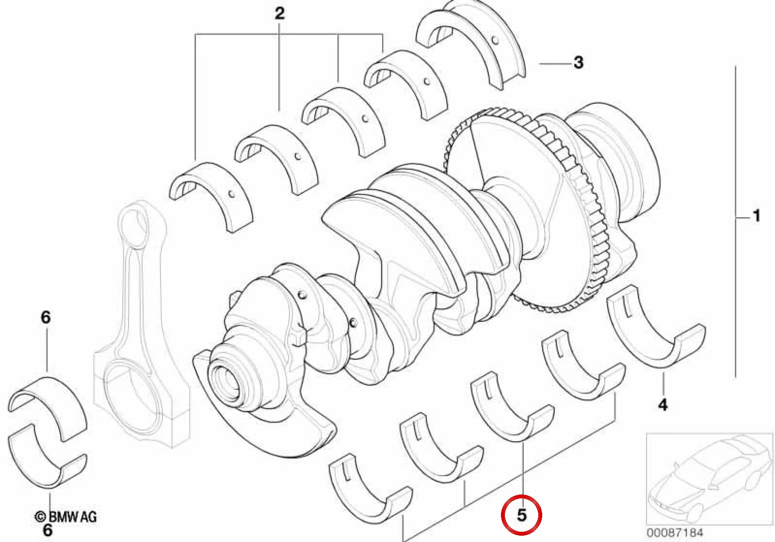 BMW E46 E60 E61 E63… Yeşil Ana Yatak 11217512511