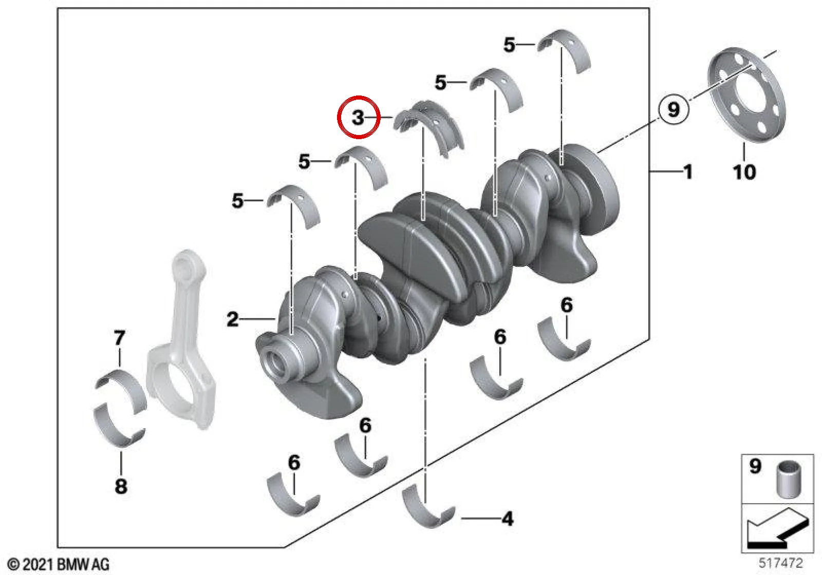 BMW E84 E89 F07 F10… Mavi Ana Yatak 11217598968