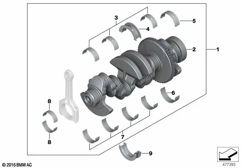 BMW E60 E61 E63 E64… Yeşil Yarım Yatak 11217637072