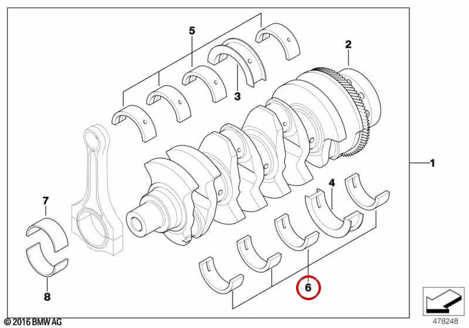 BMW E46 E53 E60 E61… Krank Yatak Kepi Sarı 60 mm 11217787723