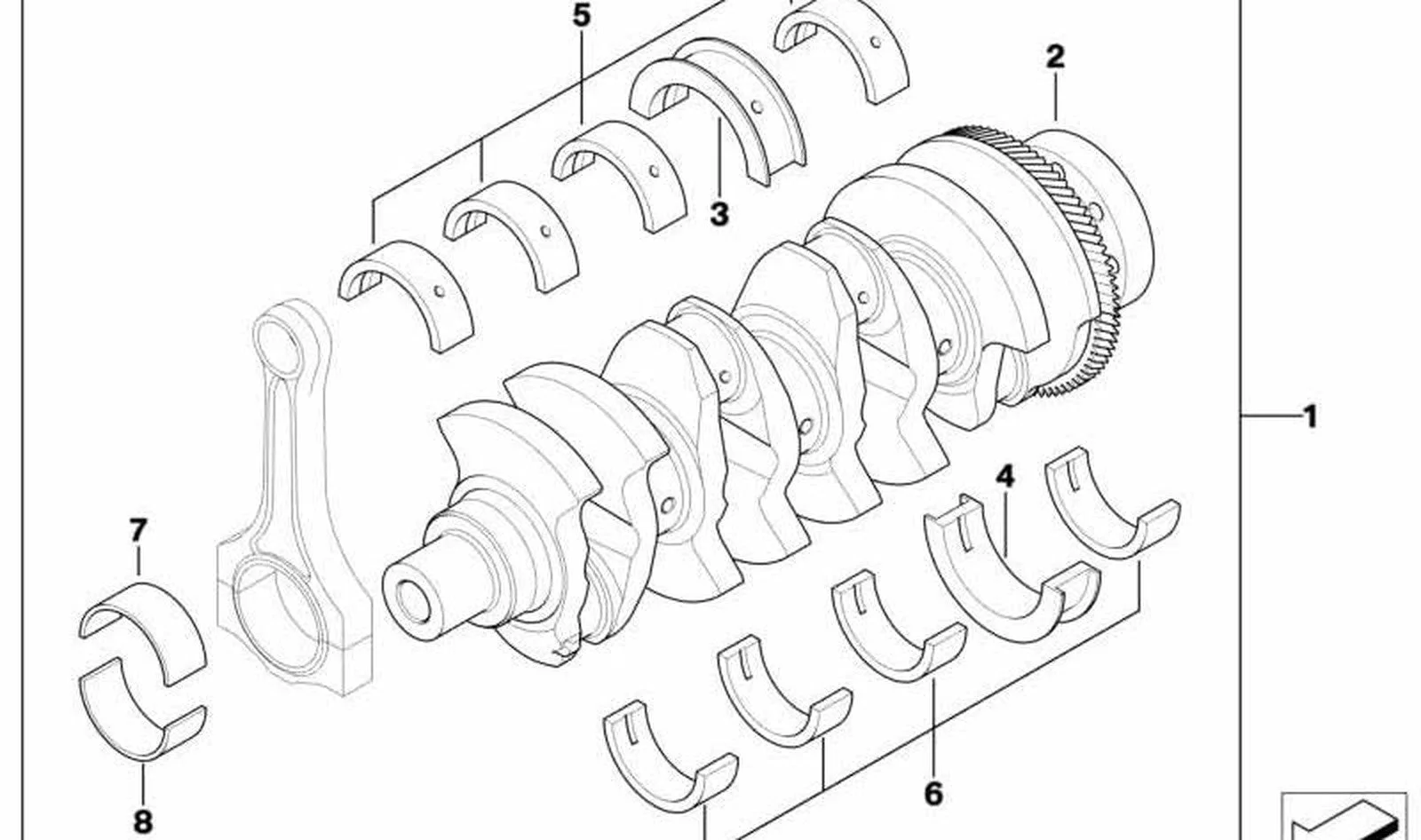 BMW E46 E53 E60 E61… Krank Ana Yatak Kepi Beyaz 60 mm 11217787734