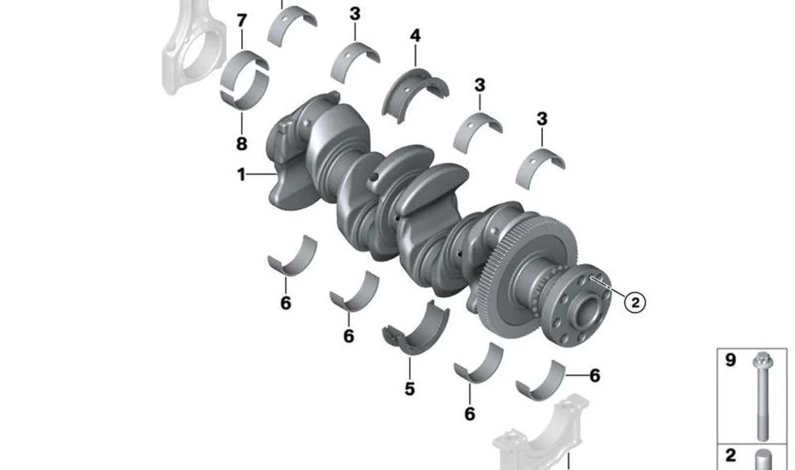 BMW F10 F11 F15 F20… Yataksız Krank Mili 11218593868