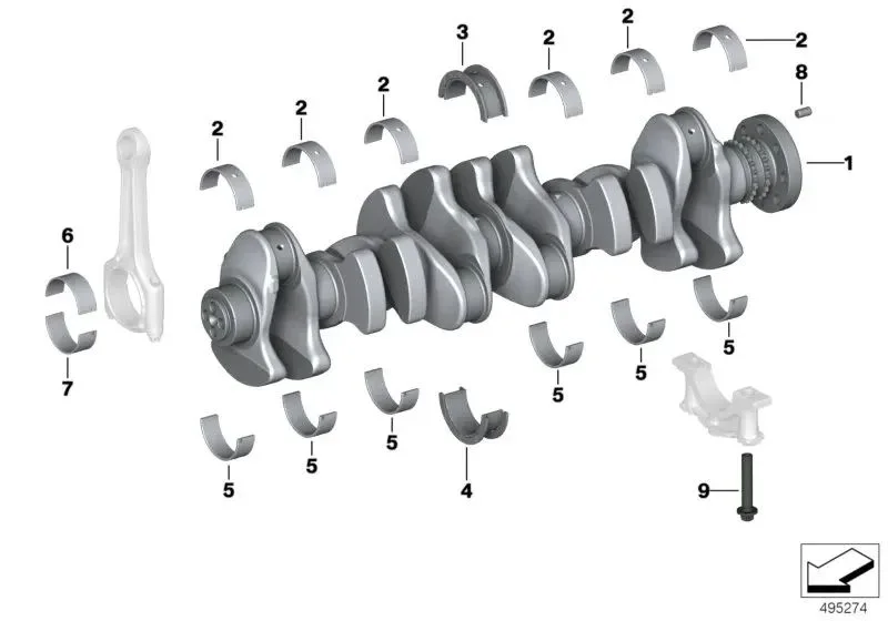 BMW F20 F21 F30 G01… Yeşil Motor Yatak Zarfı 2 11219896182