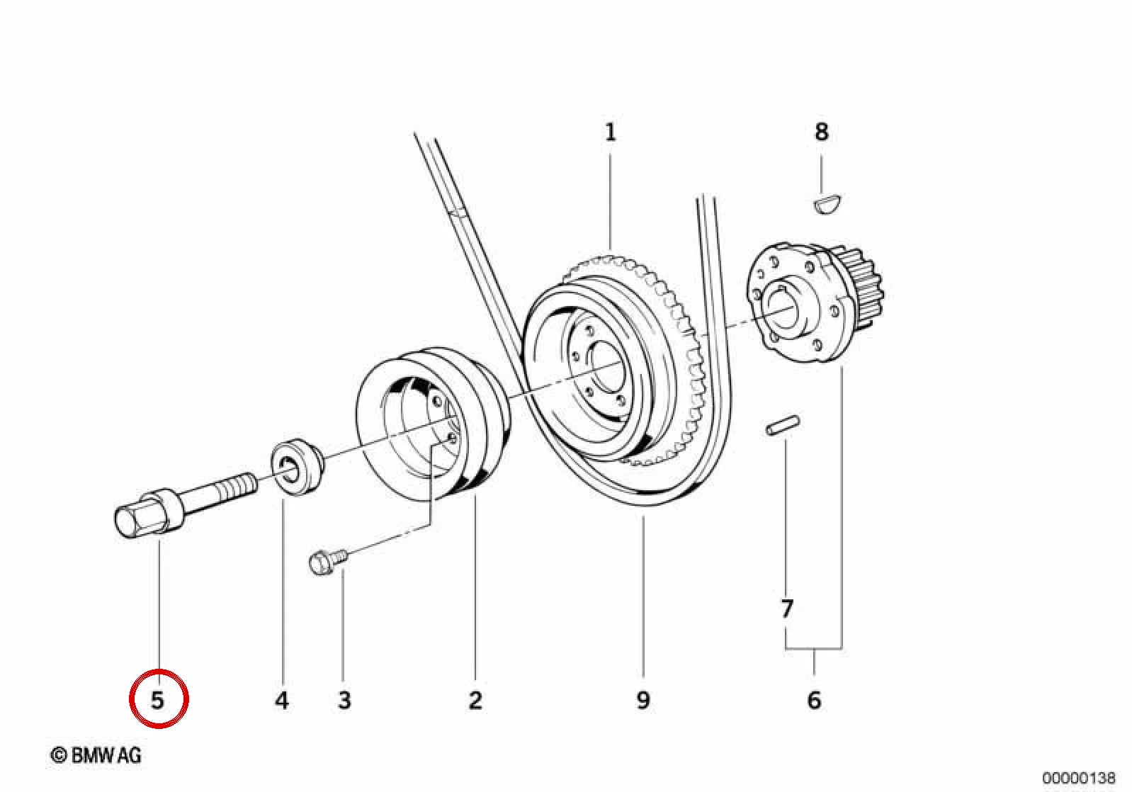BMW E21 E28 E30 E34 Altıgen Başlı Cıvata 11231709037