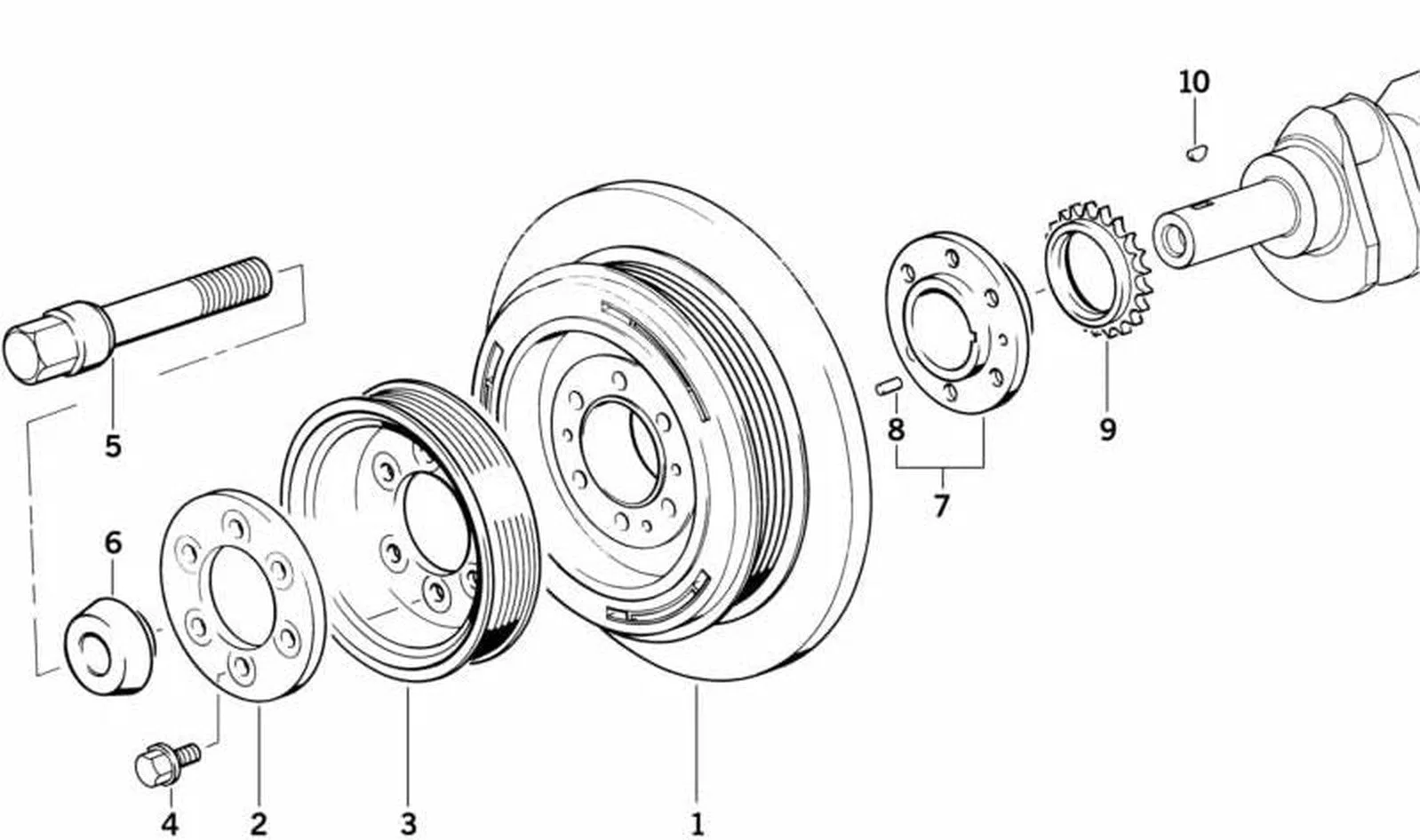 BMW E34 E36 E38 E39 Krank Kasnağı Cıvatası M18x1,5x77 11232248269
