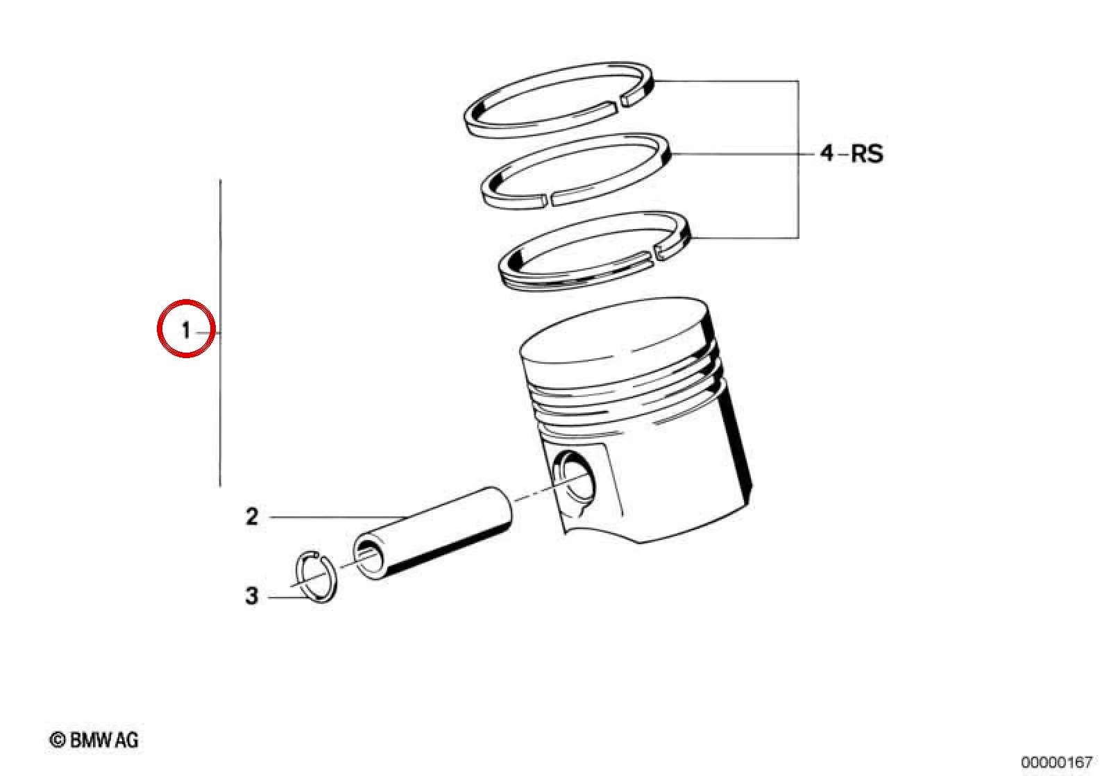 BMW E21 E24 E28 Motor Pistonu 95,40 mm 11251319506