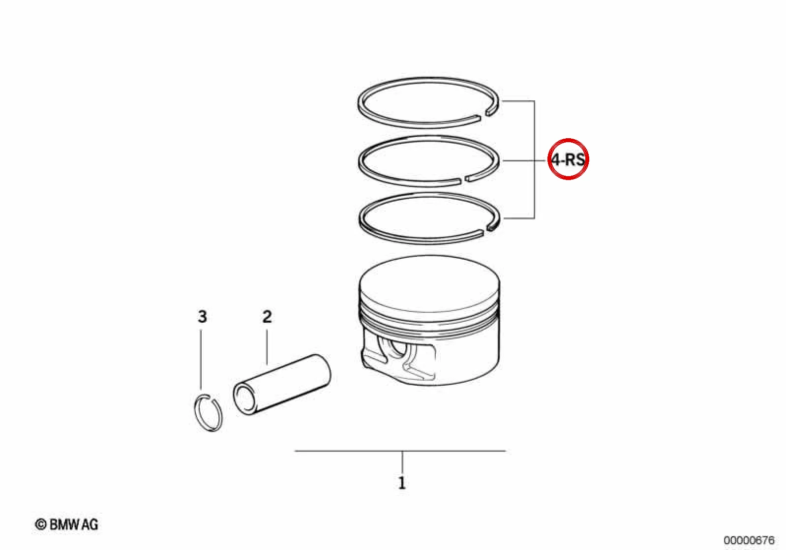 BMW E31 E32 E34 E38 Alusil Segman Takımı +0,25 Mm 11251745966