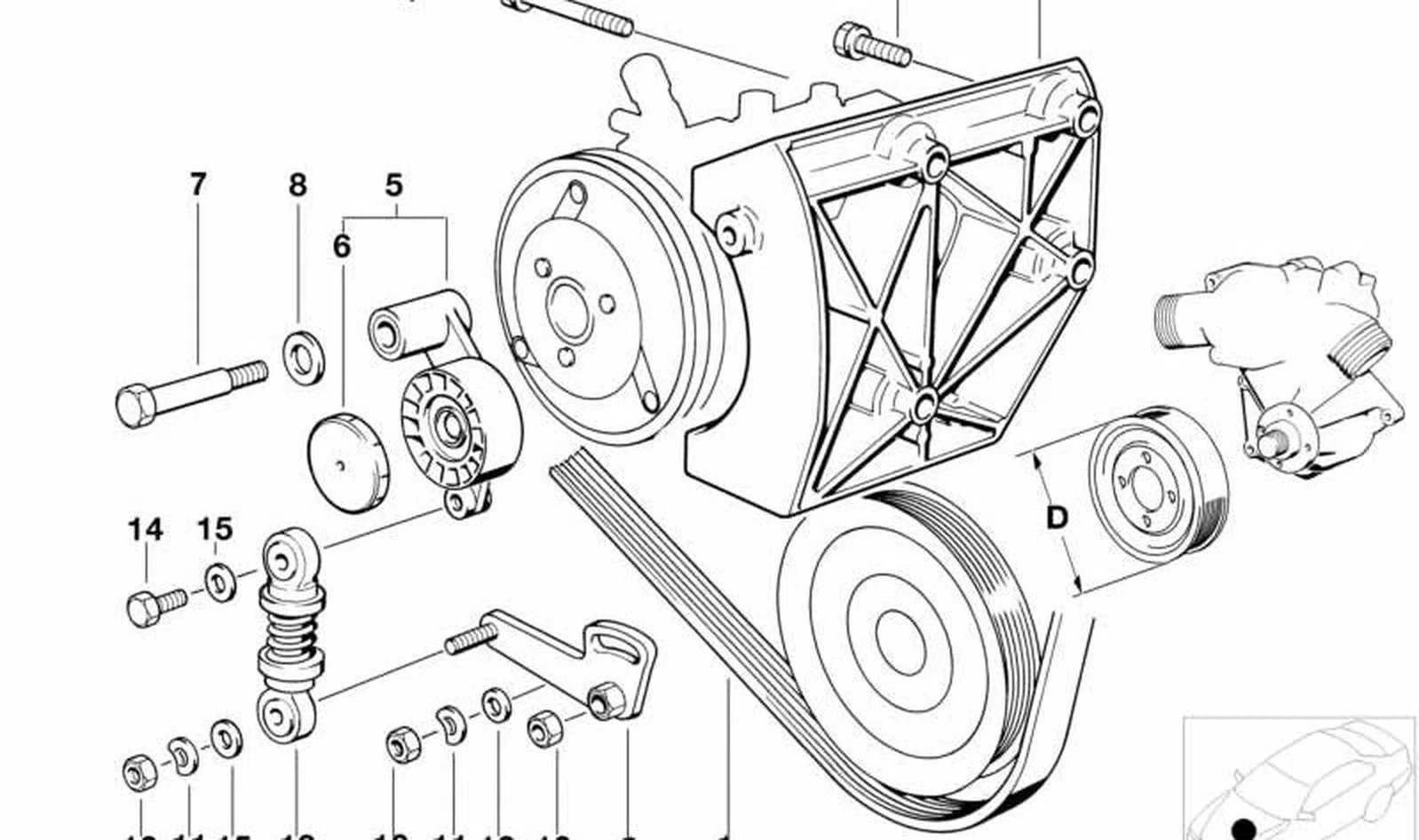 BMW E38 E53 Alternatör Kayış Gergisi 11281745819