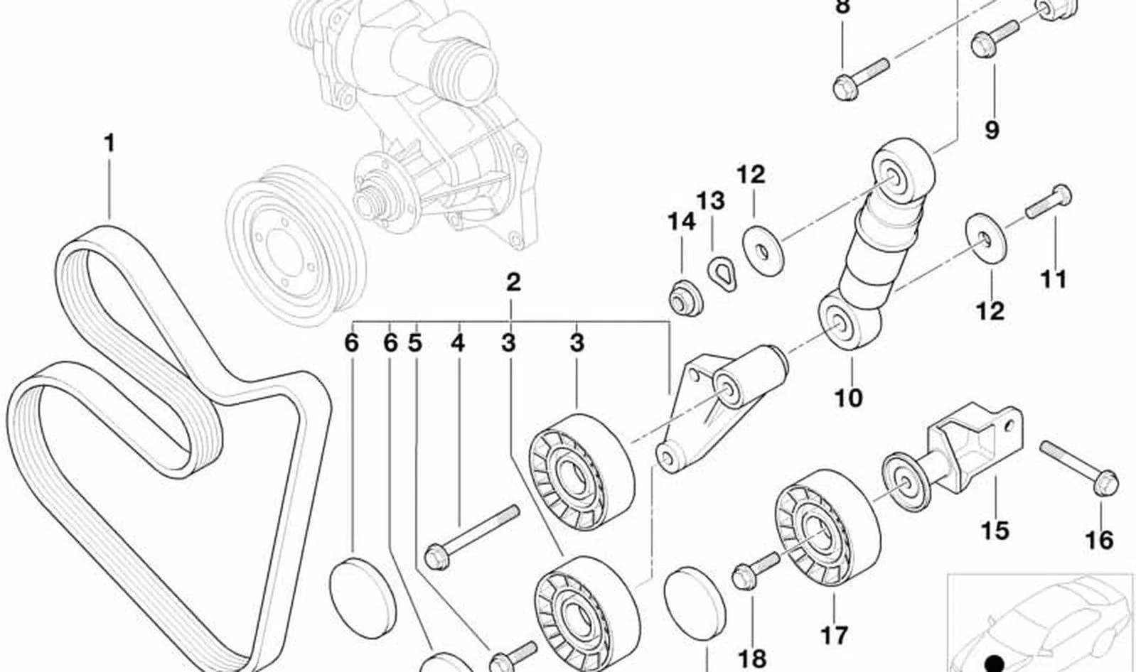 BMW E31 E38 E39 E53 Kayış Gergi Kolu 11281745904