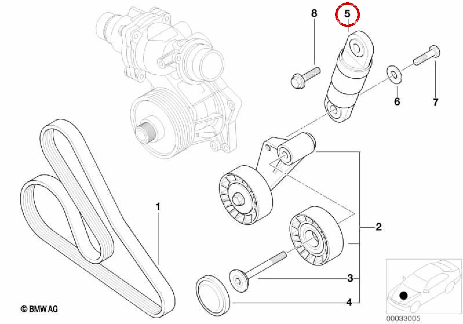 BMW E38 E39 E46 E53… Kanallı Kayış Gergisi 11282248192