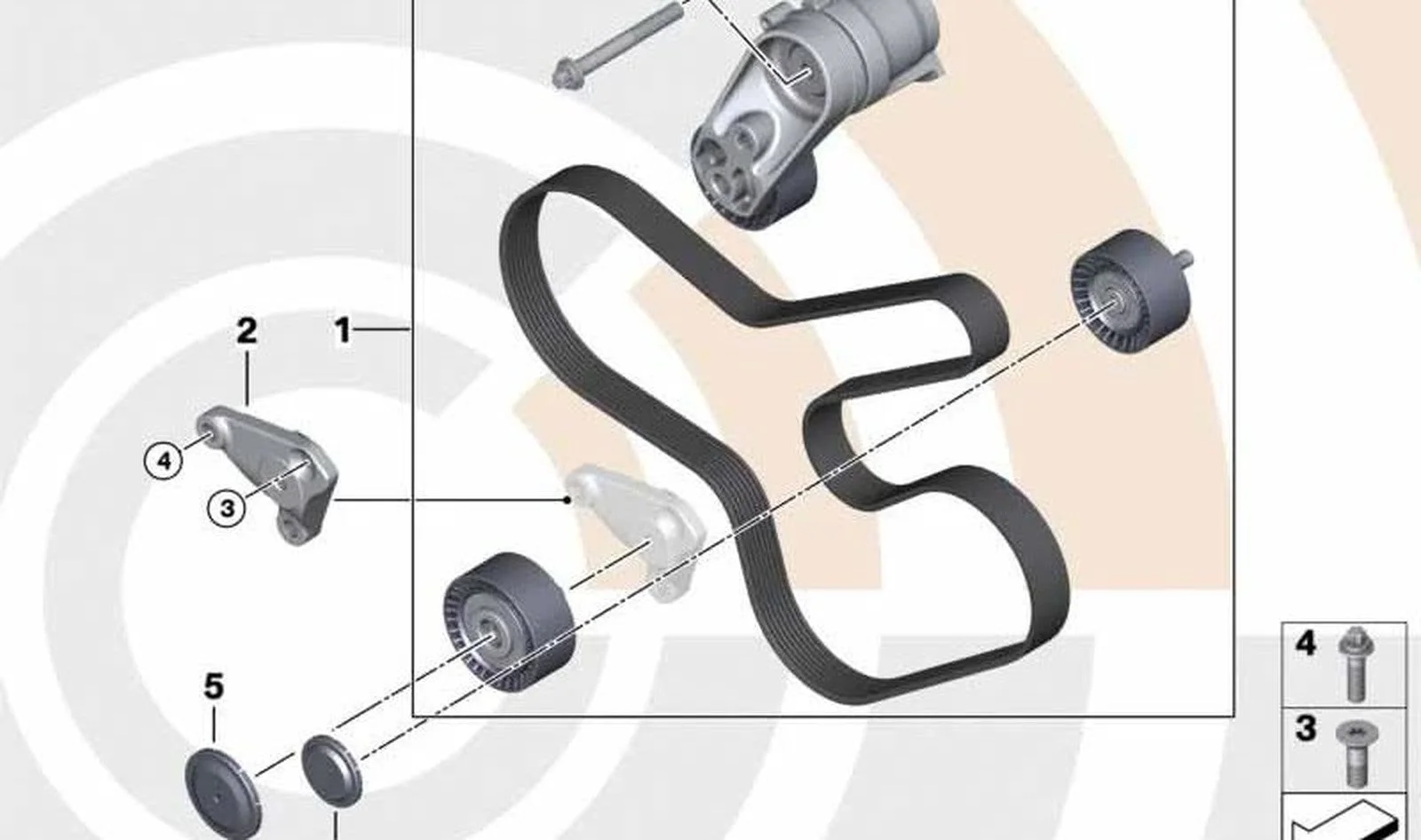 BMW F06 F07 F10 F11… Devirdaim Alternatör Kayış Takımı 11282449731