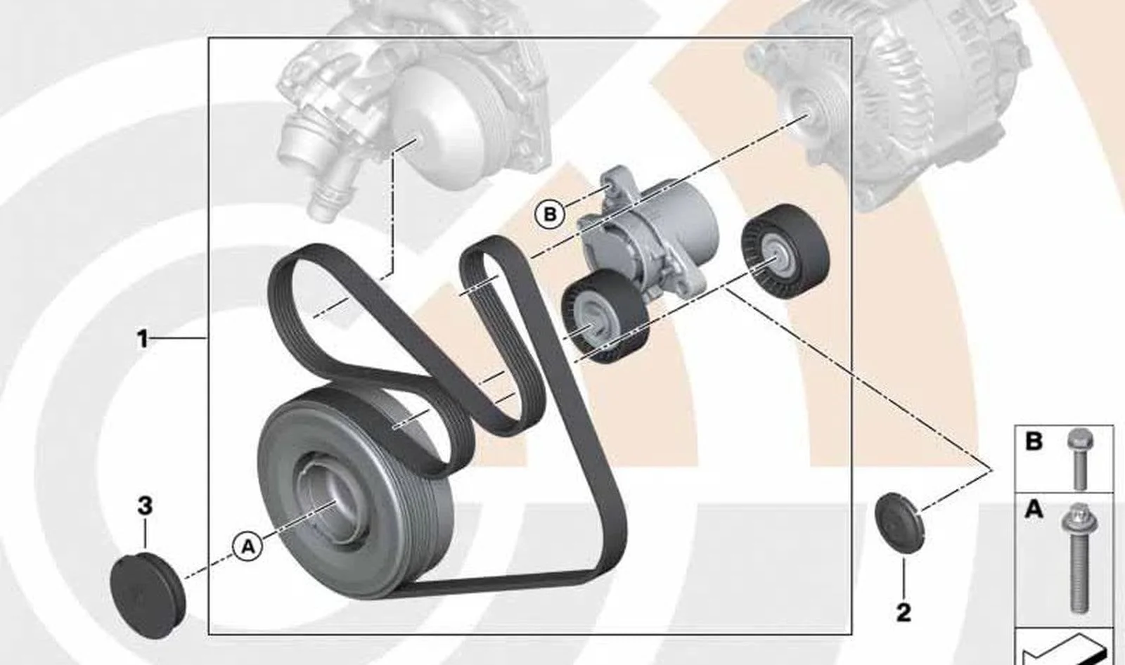 BMW F10 F11 F25 F26 Aksesuar Kayışı Tamir Takımı 11282449749