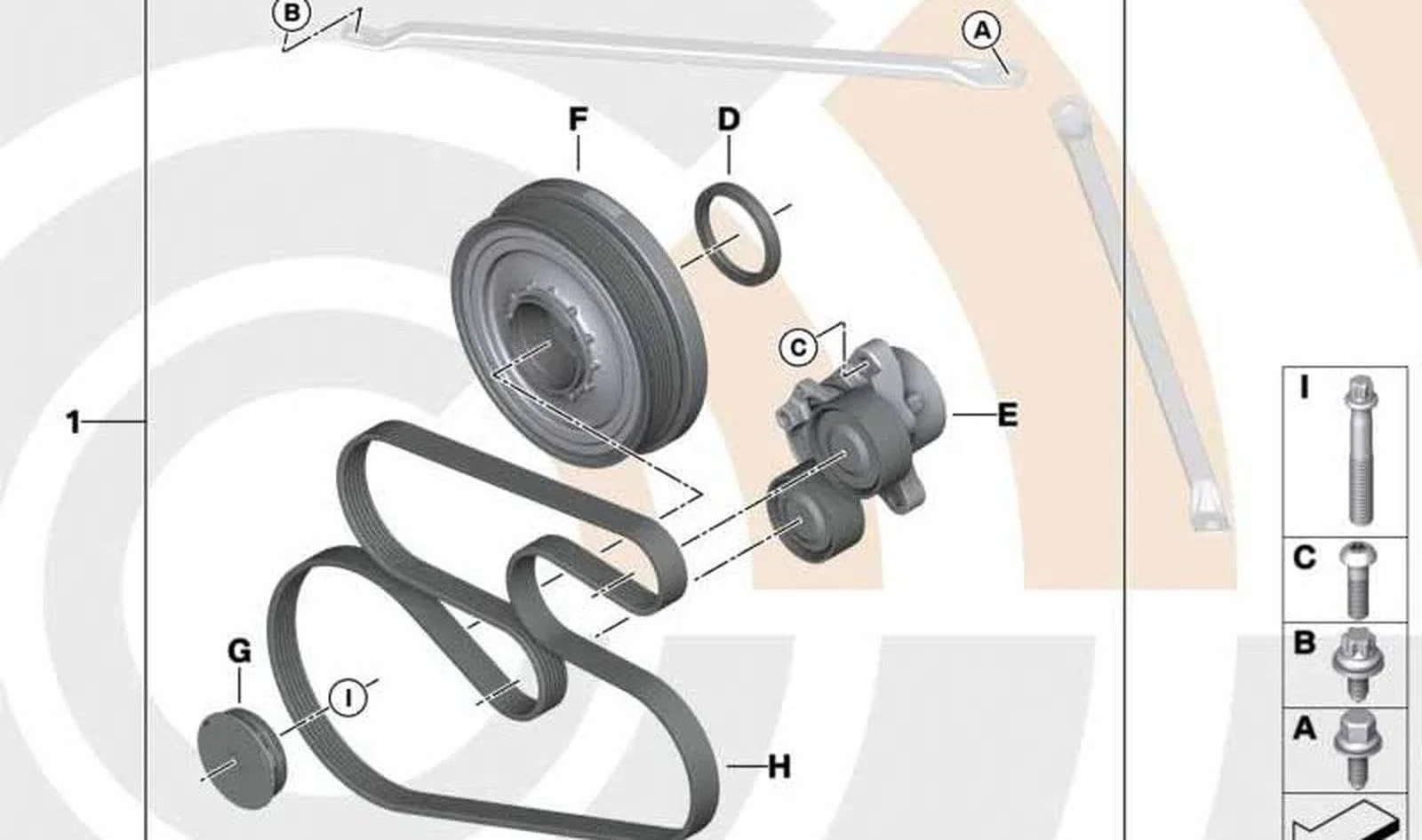 BMW F01 F02 F07 F10… Kayış Tahrik Tamir Takımı 11282469671
