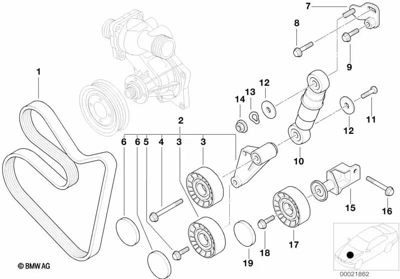 BMW E39 E53 Kayış Gergi Makarası 11287500559