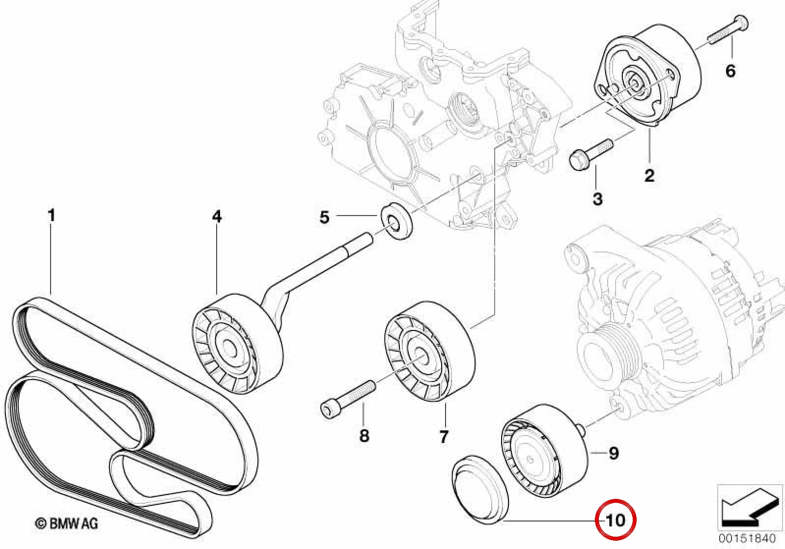 BMW E60 E61 E63 E64 Kayış Tahriki Koruma Kapağı 11287802206