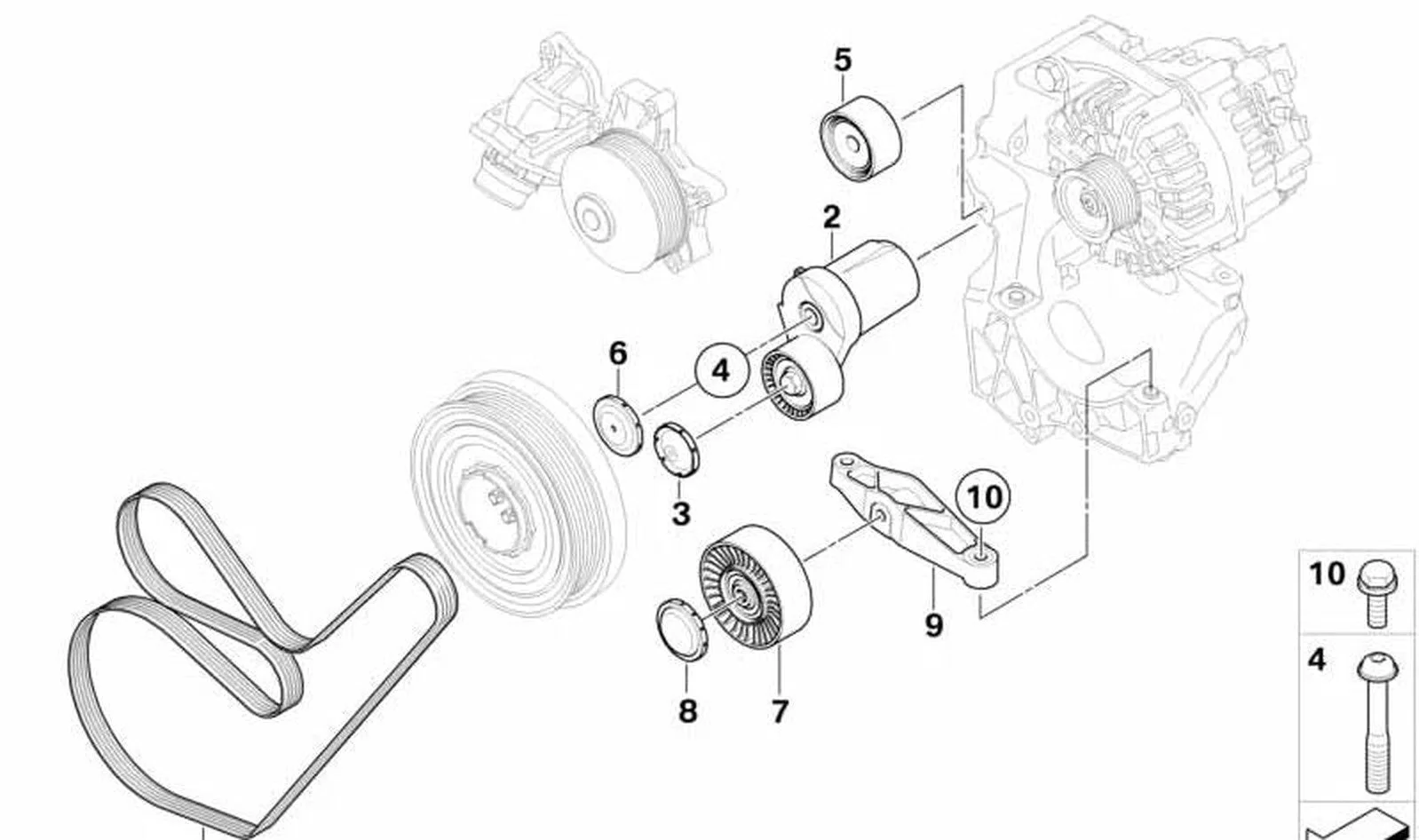 BMW E60 E61 E70 E71… Gergi Makarası Cıvatası M10x100 11287811798
