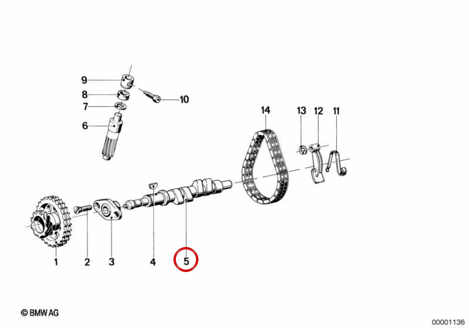 BMW MINI R50 Motosiklet Eksantrik Mili 11311262999